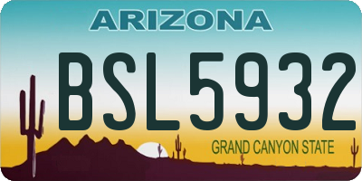 AZ license plate BSL5932