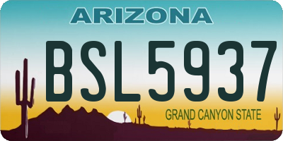 AZ license plate BSL5937