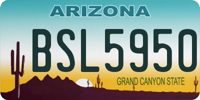 AZ license plate BSL5950