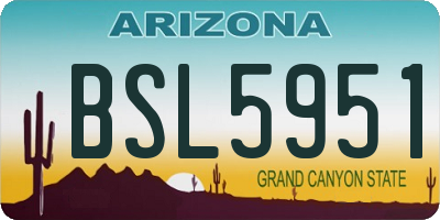 AZ license plate BSL5951