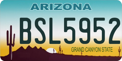 AZ license plate BSL5952