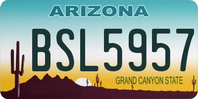 AZ license plate BSL5957