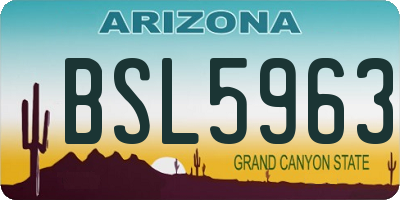 AZ license plate BSL5963