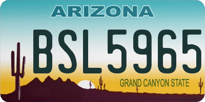 AZ license plate BSL5965