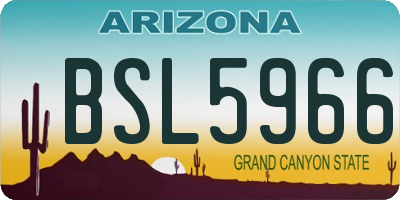 AZ license plate BSL5966
