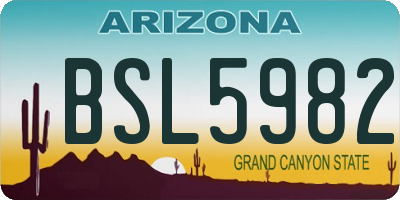 AZ license plate BSL5982