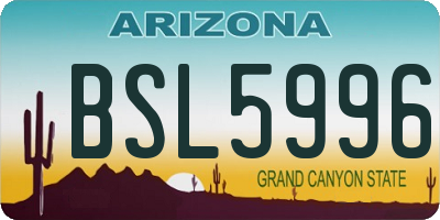 AZ license plate BSL5996