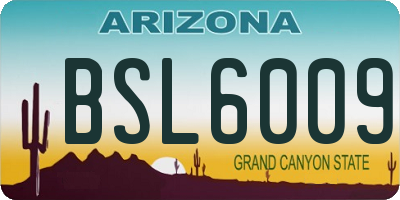 AZ license plate BSL6009