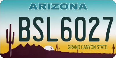 AZ license plate BSL6027