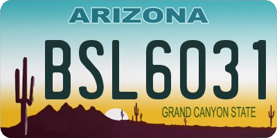 AZ license plate BSL6031