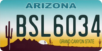 AZ license plate BSL6034