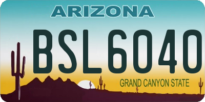 AZ license plate BSL6040