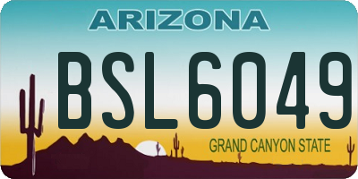 AZ license plate BSL6049