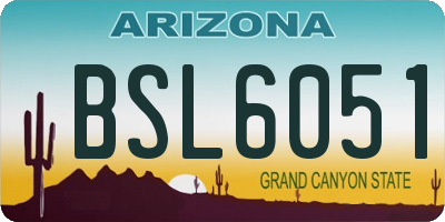 AZ license plate BSL6051