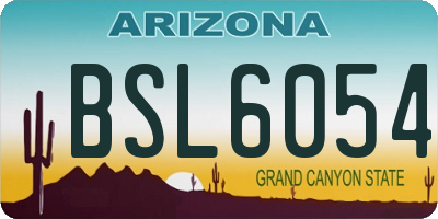 AZ license plate BSL6054