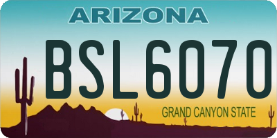 AZ license plate BSL6070