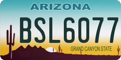 AZ license plate BSL6077