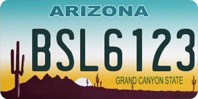 AZ license plate BSL6123