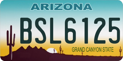 AZ license plate BSL6125