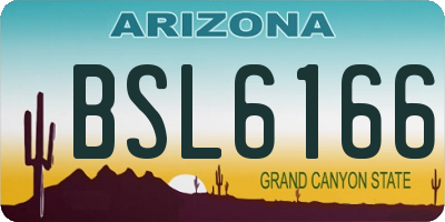 AZ license plate BSL6166