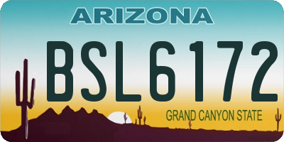 AZ license plate BSL6172