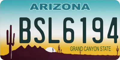 AZ license plate BSL6194
