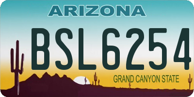 AZ license plate BSL6254