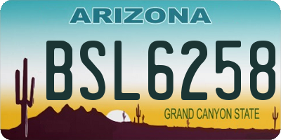 AZ license plate BSL6258