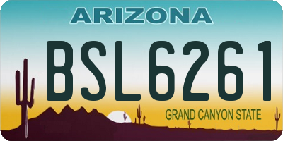 AZ license plate BSL6261