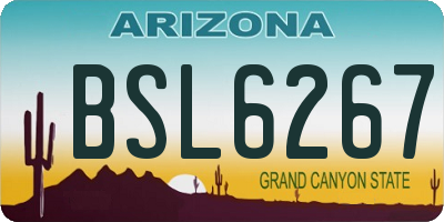 AZ license plate BSL6267