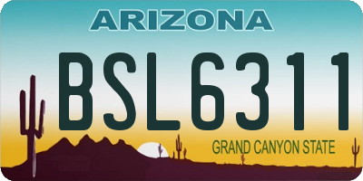 AZ license plate BSL6311