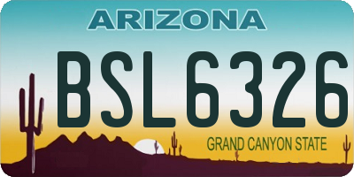 AZ license plate BSL6326