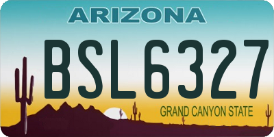 AZ license plate BSL6327