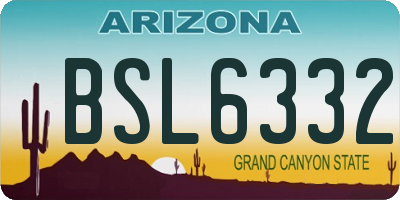 AZ license plate BSL6332