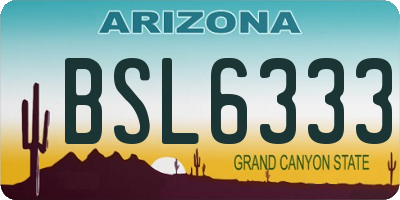 AZ license plate BSL6333