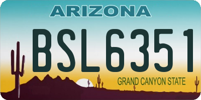AZ license plate BSL6351