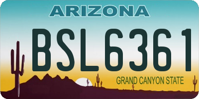 AZ license plate BSL6361