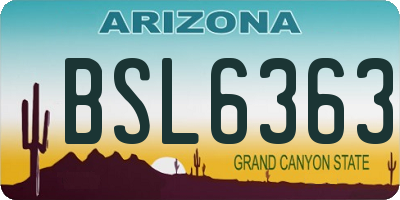 AZ license plate BSL6363