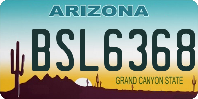 AZ license plate BSL6368