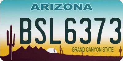 AZ license plate BSL6373