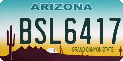 AZ license plate BSL6417