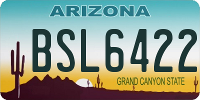AZ license plate BSL6422