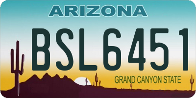 AZ license plate BSL6451