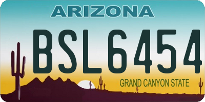 AZ license plate BSL6454