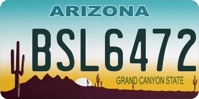 AZ license plate BSL6472