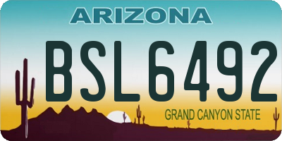 AZ license plate BSL6492