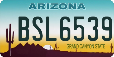 AZ license plate BSL6539