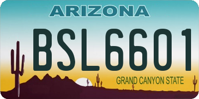 AZ license plate BSL6601