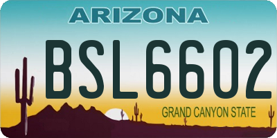 AZ license plate BSL6602