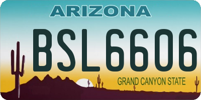 AZ license plate BSL6606